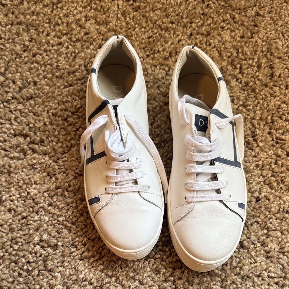DYAN White and Black Sneakers